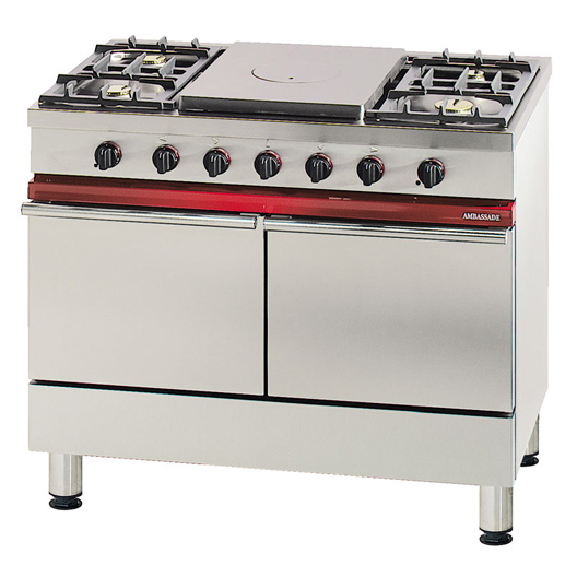 [AMBCG1052GCTCF] 1000 Cooker, 4 Bnrs,1 Simmer Plate,55lt Gas + Conv Elec Oven