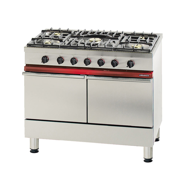 [AMBCG1052PG] 1000 Cooker, 5 Gas Burners Stove, 2 X 55 Litre Gas Ovens