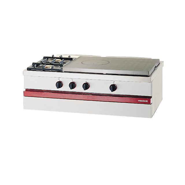 [AMBCSG1040GCF] 1000 Counter Top 3 Gas Burners & Simmer Plate