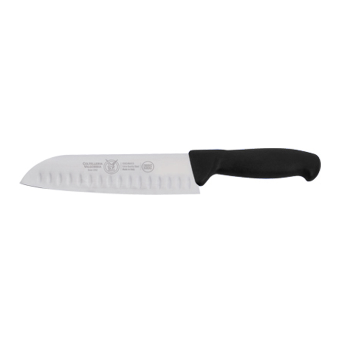 [VALCP00STO18N] 18 cm Santoku Dimpled Knife Black Handle