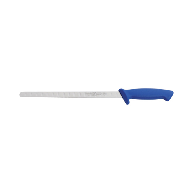 [VALCP00SA28B] 28 cm Narrow Dimpled Salmon Knife Blue Handle