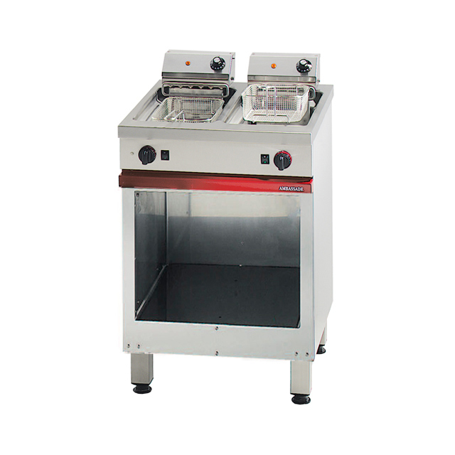 [AMBCME628FRI] 600 Cabinet 2x8-Litre Elec Fryers 2x7.5 Kw with Oil Rec Cont