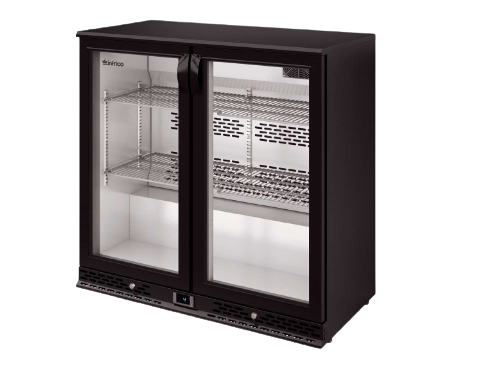 [INFERV25C] Back-Bar Fridge With 2 Sliding Glass Doors In Black 900mm