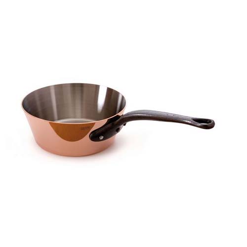 [MAU650316] Copper Ø 16 cm Splayed Saute Pan With Cast Iron Handle