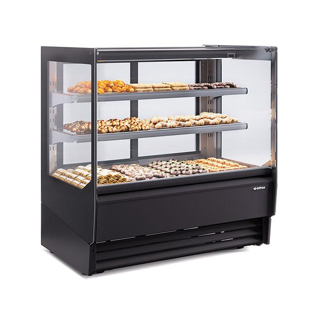 [INFVBR12PHT] Square Pasrtry Hot Display Case 1250mm (Black)