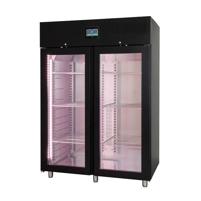[GRUKMSD1500PVB] Black Dry Aging Fridge, Single Glass Door