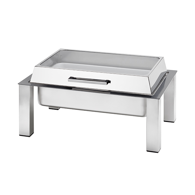 [ABEV871852005] Urban chafing dish with stand glass cover 
GN 1/1 18/10 St.steel