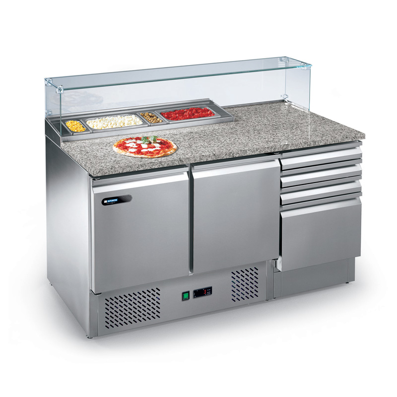 [AFI9PKE14IPVS001] Refrigerated Pizza & Sandwich Prep Table & Pan Cooler