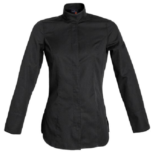 [CLEVALE275S] Valencia Woman 0/S Black Long Sleeve Exec Chef Jacket