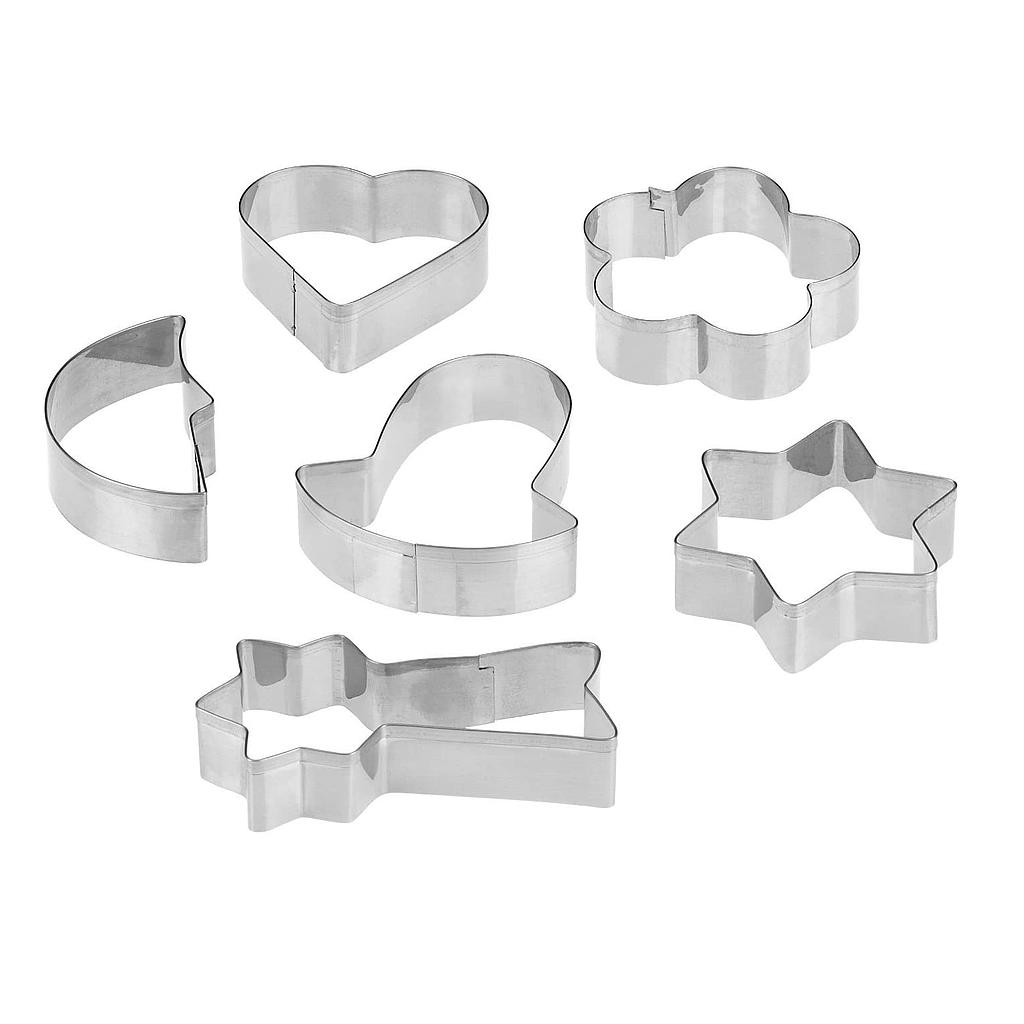 [WSM31362280] Set Of 6 Stainless Steel Cookie Cutters