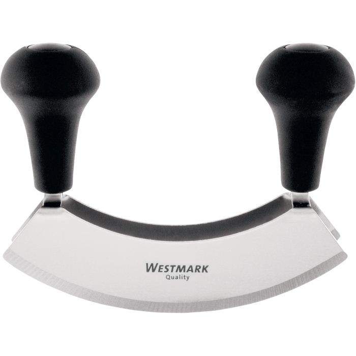[WSM12942270] Stainless Steel Double Blade Mincing Knife 175 mm With Black Handles